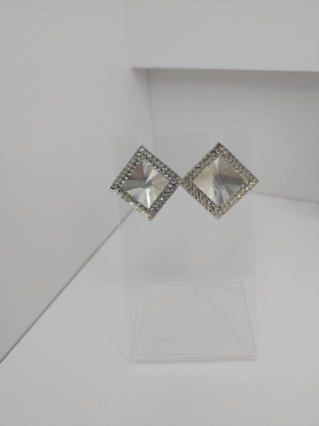 Plastic diamond deals earrings