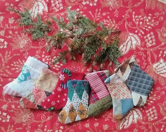 Miniature Christmas Stocking - Gift Stocking - Gift Bag - Quilt Stocking - Handmade  Mini Stocking - Money Holder - Card Holder - Ornament