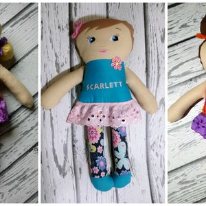 Custom Doll Personalized Cloth Doll Made to Order Your Choice Hair Skin Eye Color Custom Toy Childrens Gift Christmas Birthday image 3