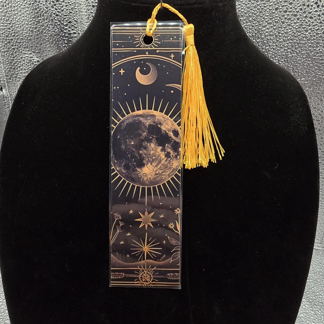 Random Lamintated Celestial Bookmark With Tassel - Etsy