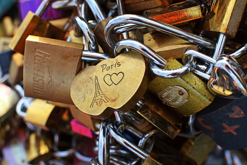 Paris Love Locks Paris France Love Locks Paris Photography Etsy