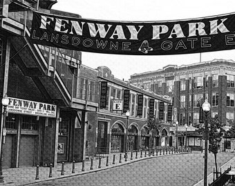 Fenway Park, Black and White, Lansdowne Street, Boston Photography, Boston Print, Boston Art, Boston Decor, boston wall art