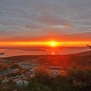Cadillac Mountain Sunrise, Acadia National Park, Mount Desert Island, sunrise photography, sunrise print, sunrise decor, sunrise art