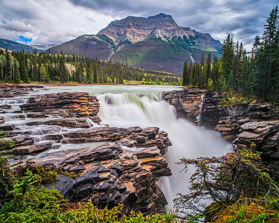 Beautiful Athabasca Falls Print Jasper National Park