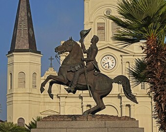Jackson Square New Orleans Print, Estatua de Andrew Jackson, French Quarter