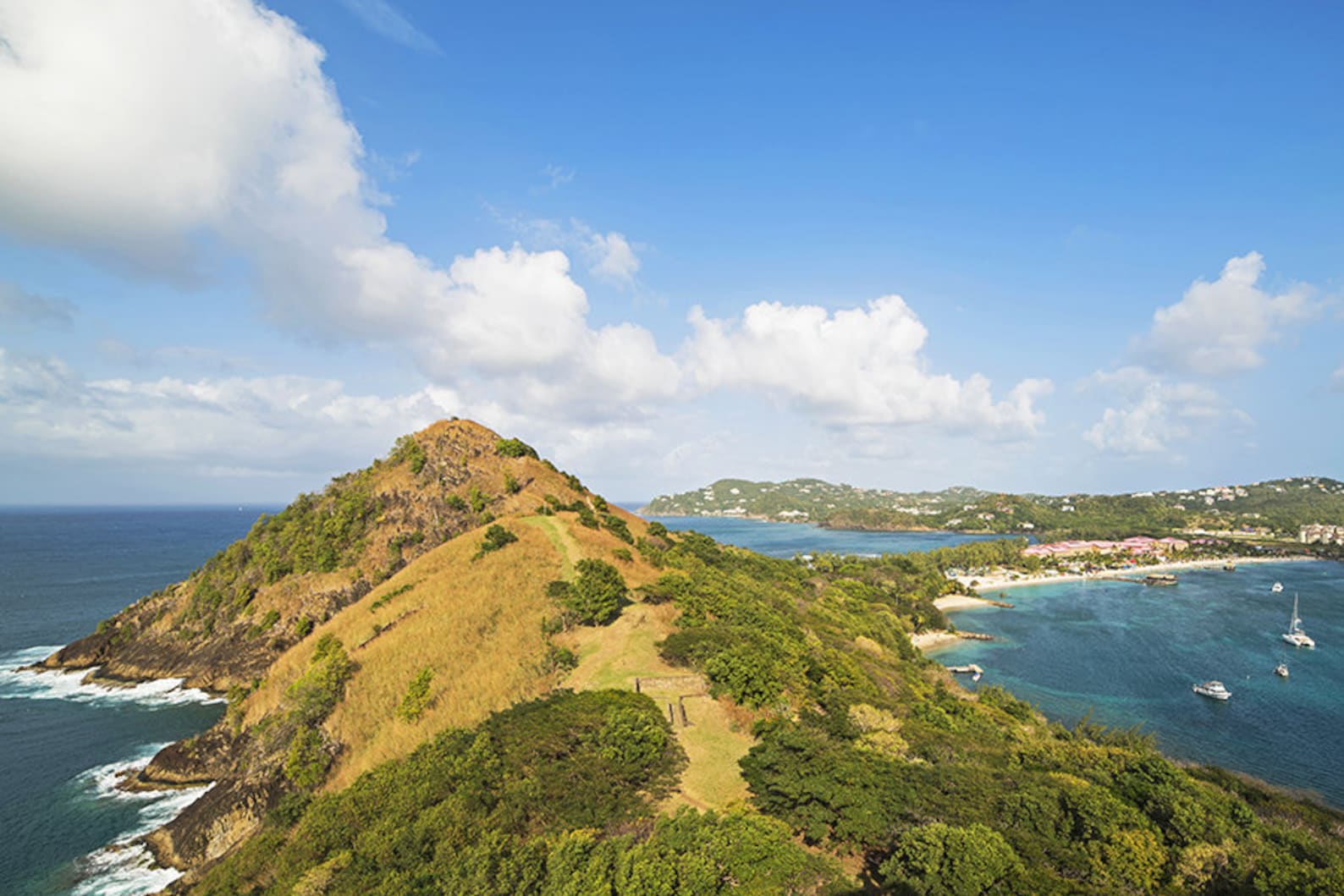 Pigeon Island Looking Down on Gros Islet Saint Lucia Etsy UK