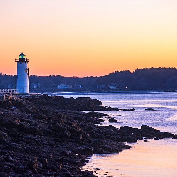 Portsmouth Light at Sunrise, Portsmouth, NH, New Hampshire, Lighthouse, Portsmouth Light, New England, East Coast