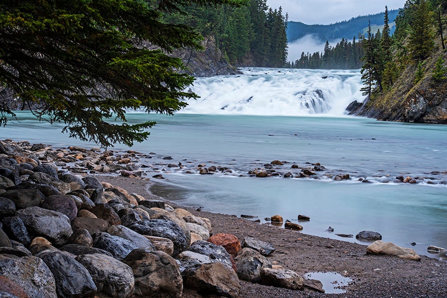Bow Falls Print Bow River Banff National Park Canadian Etsy