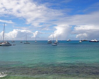 Beautiful Simpson Bay in the Caribbean, saint martin, st martin, sint maarten, nautical decor, ocean decor, sailboats, caribbean photography