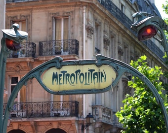 Paris Metropolitain Sign, Paris photography, Paris print, Paris Art, Paris Decor, paris metro sign
