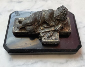 Victorian Paperweight | Child Asleep on a Cross