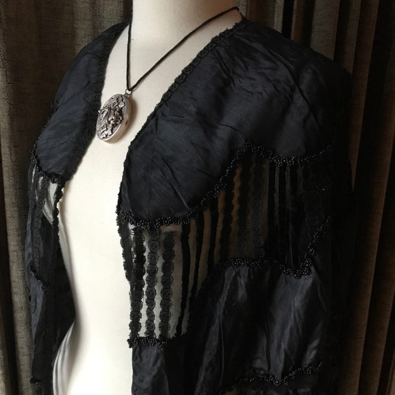 Victorian Black Beaded Cape