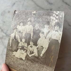 Victorian Cabinet Card Photo of Women in Bowler Hats image 3