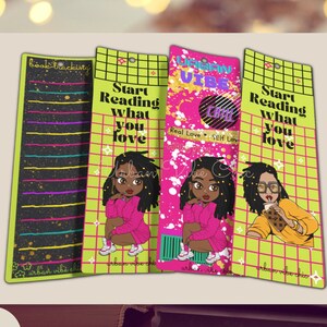 Marcadores de chicas negras /Regalos afroamericanos / Regalos para ella / Bookish / Regalos de mujeres negras / Chica negra bien leída / Propiedad de negros / Conjunto de marcadores