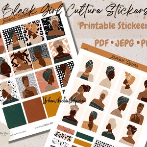 Black Girl Culture Stickers: Digital Planner Stickers (PDF, PNG, JPEG)