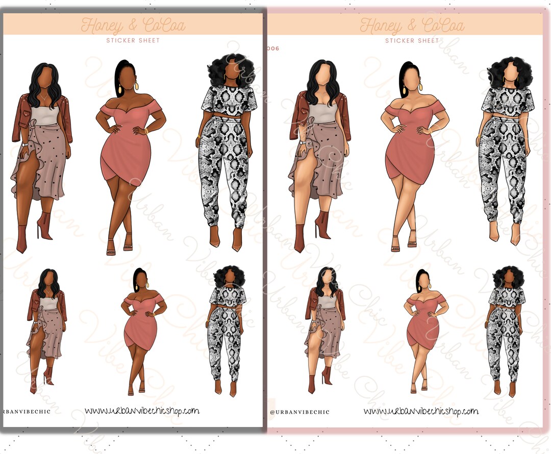 Black Girl Stickers, Black Girl Planner Sheet African American Stickers ...