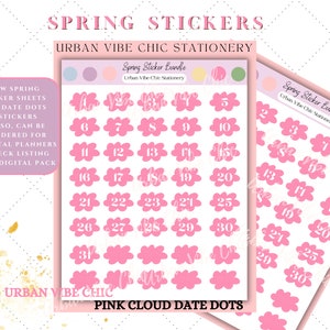 Datum Punkte, Frühling Aufkleber, wöchentliche Aufkleber, Florale Aufkleber, Urban Vibe Chic, Planer Frühling, Planerzubehör, Fashion Kit, schwarzes Mädchen
