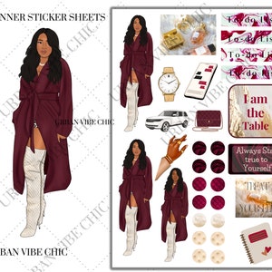Black Girl Stickers, Black Girl Planner Stickers, African American Planner Sticker, Planer Sticker, Black Owned, Urban Vibe Chic Stickers
