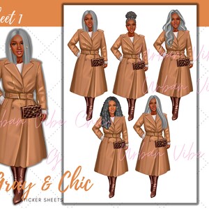 Sticket Sheets, Black Girl Planner, Black Girl Stickers  ~ African American Stickers ~ Planner Stickers ~ Fashion Doll Stickers ~ Black Girl