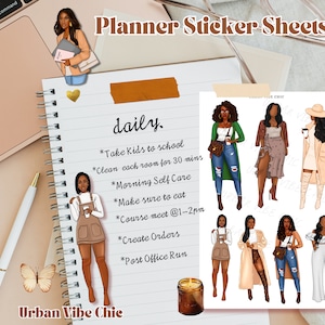 Black Girl Planner Stickers, Black Women, Black Girl Luxury Planner Sticker, Planners Stickers, Black Owned, Affirmation Stickers, Stickers