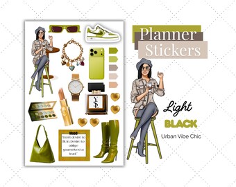 Luxury Lifestyle | Black Girl Stickers | Black Girl Planner Sticker | Urban Vibe Chic| Summer Stickers | Spring Stickers | Sticker Sheets