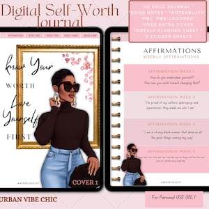 Black Girl Magic Digital Journal: Self-Worth Planner (Goodnotes, Notability)