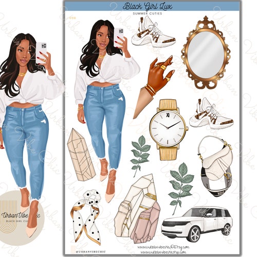 Black Girl Stickers Black Girl Planner Stickers Black Girl Etsy