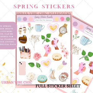 Happy Planner Aufkleber, Aufkleber Frühling, Aufkleber Wöchentlich, Florale Aufkleber, Urban Vibe Chic, Planer Frühling, Planerzubehör, Fashion Kit