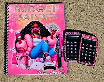 Budget Baddie Planner Bundle: Black Girl Covers, Stickers, Pen & Bejeweled Calculator