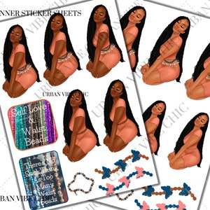 Black Girl Planner Stickers, Aufkleber Bögen, African American Planner Sticker, Planner Stickers, Black Owned, Affirmation Stickers, Stickers