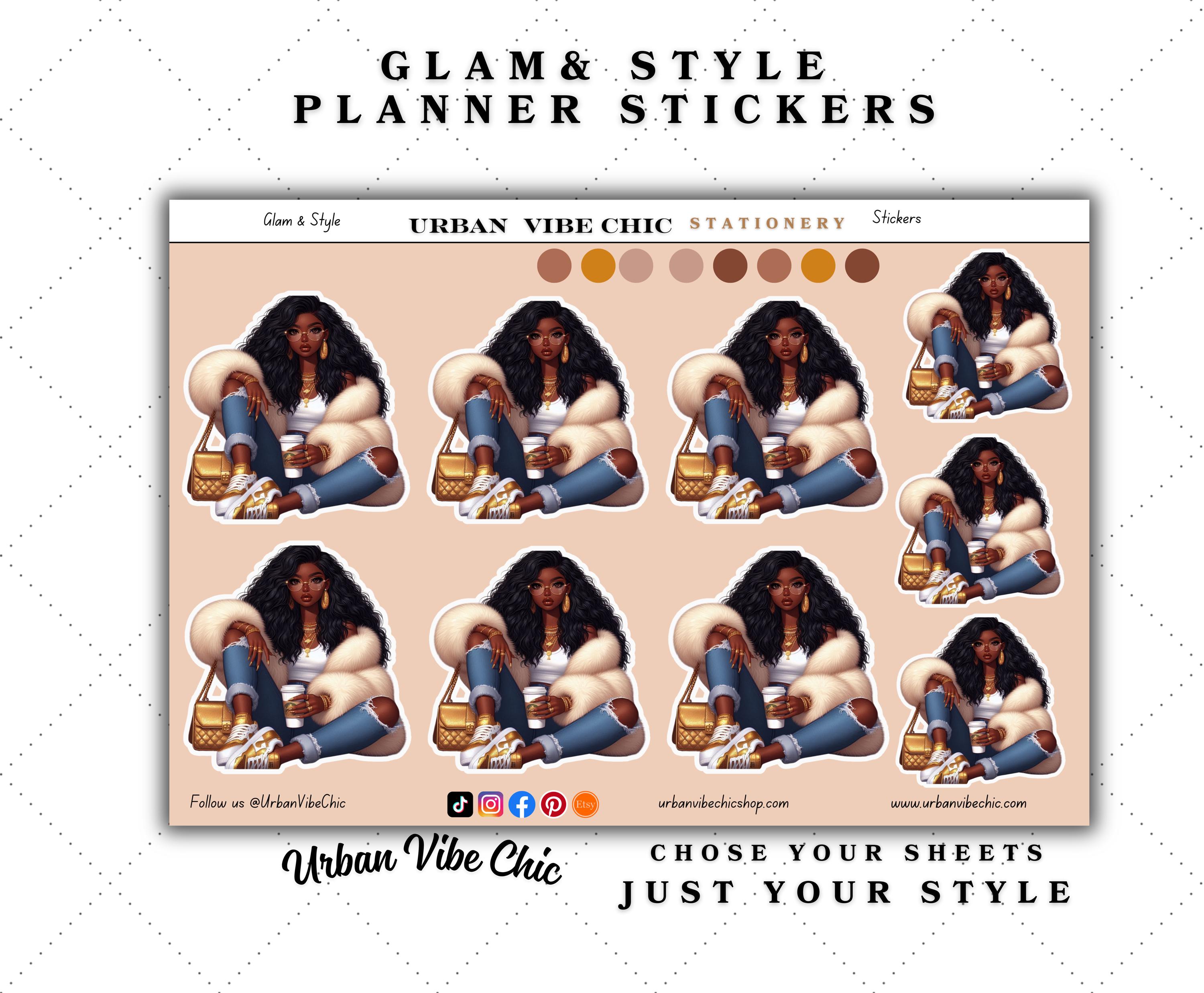 Glam Black Girl Planner Stickers: Fashionable Style Stickers - Etsy