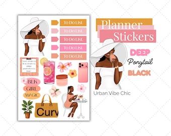 Luxury Lifestyle | Black Girl Stickers | Black Girl Planner Sticker | Urban Vibe Chic| Summer Stickers | Spring Stickers | Sticker Sheets