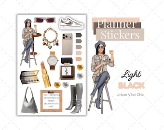 Luxury Lifestyle | Black Girl Stickers | Black Girl Planner Sticker | Urban Vibe Chic| Summer Stickers | Spring Stickers | Sticker Sheets