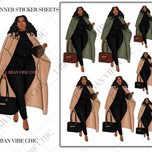 Black Girl-stickers, Black Girl-plannerstickers, Afro-Amerikaanse plannersticker, plannerstickers, Black Owned, Urban Vibe Chic-stickers