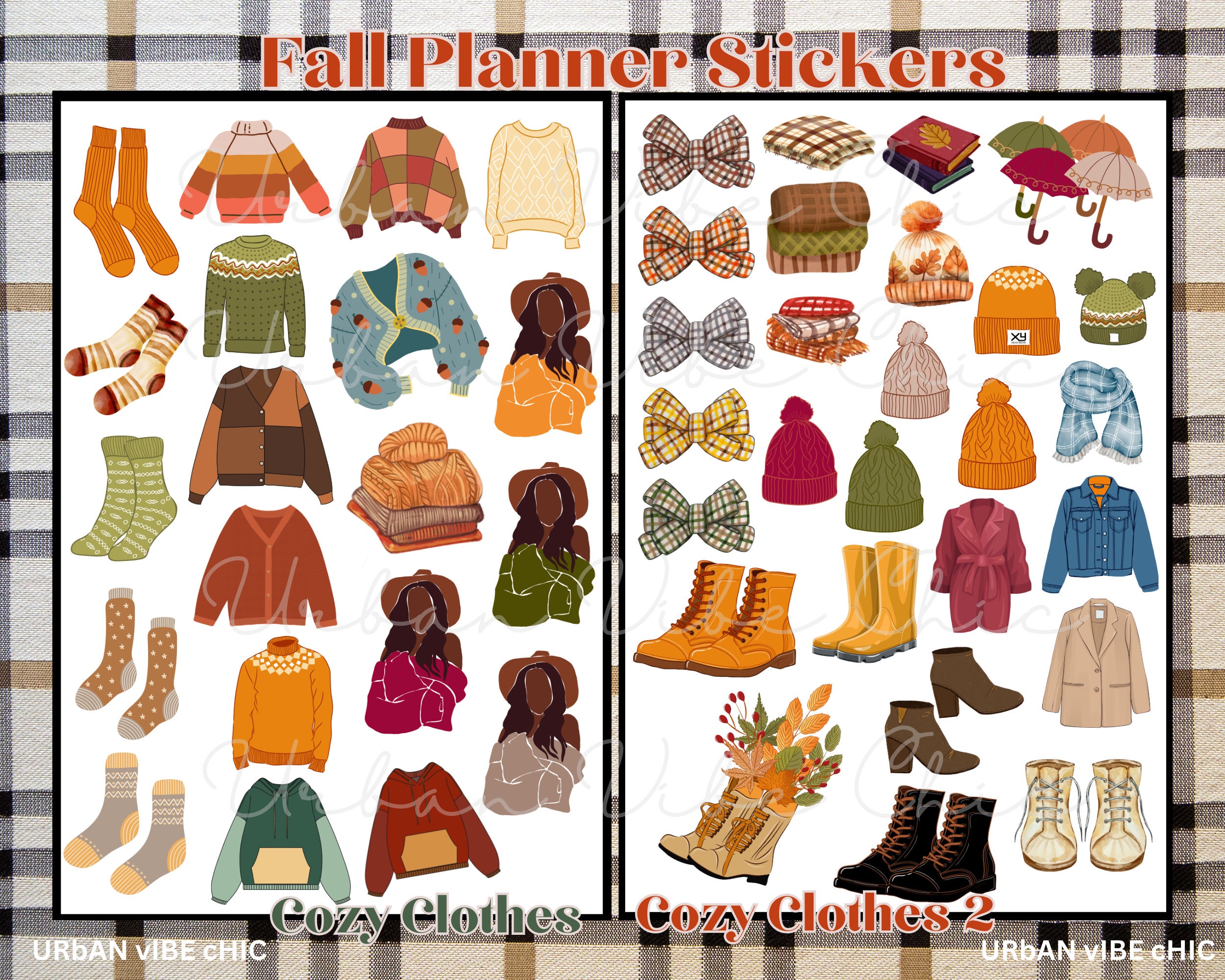 Fall Cozy Clothes Stickers: Planner & Journal Stickers - Etsy