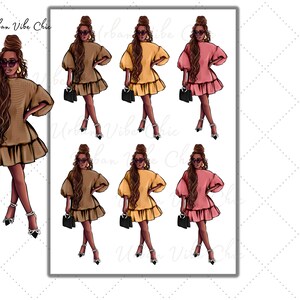 Black Girl Magic Planner Sticker Sheets, Black Women, African American Planner Sticker Sheets for Any Size Planners or Notebooks, Doll Sheet
