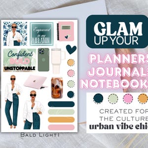 Schwarzes Mädchen Planner Aufkleber, schwarze Frauen, Afroamerikaner Planner Aufkleber, Planer Aufkleber, Affirmation Aufkleber, Urban Vibe Chic