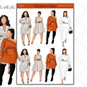 Black Girl Magic Planner Sticker Sheets, Black Women, African American Planner Sticker Sheets for Any Size Planners or Notebooks, Doll Sheet