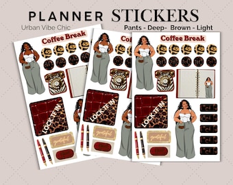 Black Girl Stickers | Plus Size Black Girl Planner Stickers | Curvy Woman Stickers | Planner Sticker Sheet | Cute Planner Stickers | Kits