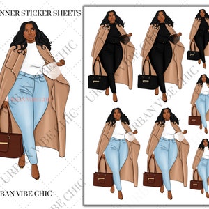 Black Girl Stickers, Black Girl Planner Stickers, Afro-Amerikaanse Planner Sticker, Planners Stickers, Black Owned, Urban Vibe Chic Stickers