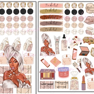 Black Girl Planner Stickers, Black Stickers, Planner Stickers Black Women, Planners Stickers, Black Planner Stickers, Urban Vibe Chic