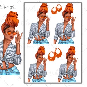 Black Girl Magic Planner Sticker Sheets, Black Women, African American Planner Sticker Sheets for Any Size Planners or Notebooks, Doll Sheet