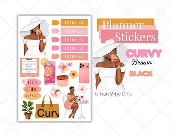 Luxury Lifestyle | Black Girl Stickers | Black Girl Planner Sticker | Urban Vibe Chic| Summer Stickers | Spring Stickers | Sticker Sheets