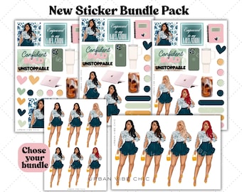 Black Girl Planner Stickers: Fashion, Beauty, Self-Care - Bundle Set