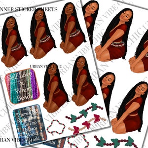 Black Girl Planner Stickers, Aufkleber Bögen, African American Planner Sticker, Planner Stickers, Black Owned, Affirmation Stickers, Stickers