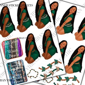 Black Girl Planner Stickers, Aufkleber Bögen, African American Planner Sticker, Planner Stickers, Black Owned, Affirmation Stickers, Stickers