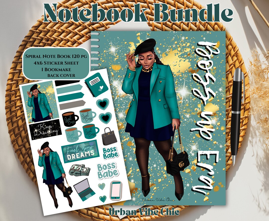 Spiral Notebooks, Black Girl Notebook Bundle, Melanin Notebooks, Black ...