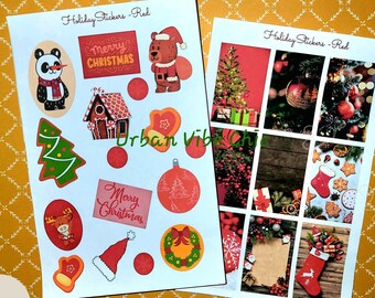 Christmas Tags -Christmas stickers sheet | Bullet Journal Stickers, Planner Stickers, Winter Stickers, Christmas Stickers, Gift Sticker