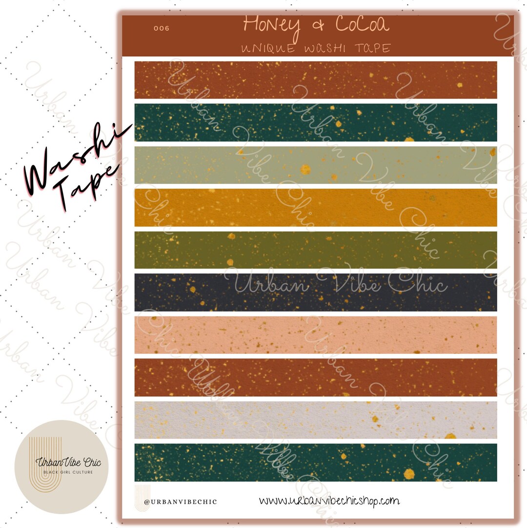 Abstract Washi Tape Strips Sticker Sheet: Minimalist Planner Stickers ...