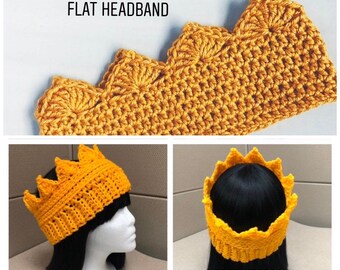 Ear Warmers, Crown Ear Warmer, Crochet Crown Headband, Crochet Crown - Pick Your Color, Free Pair Matching Short Curly Crochet Earrings